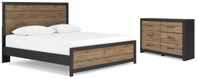 Vertani King Panel Bed with Dresser, Black