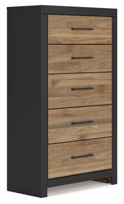 Vertani Chest of Drawers, Black/Honey Brown, large