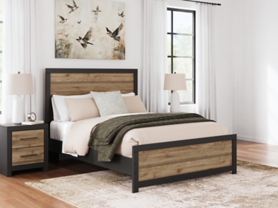 Vertani Queen Panel Bed, Black, rollover