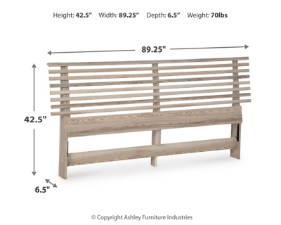 Hasbrick King Slat Headboard, Tan, large