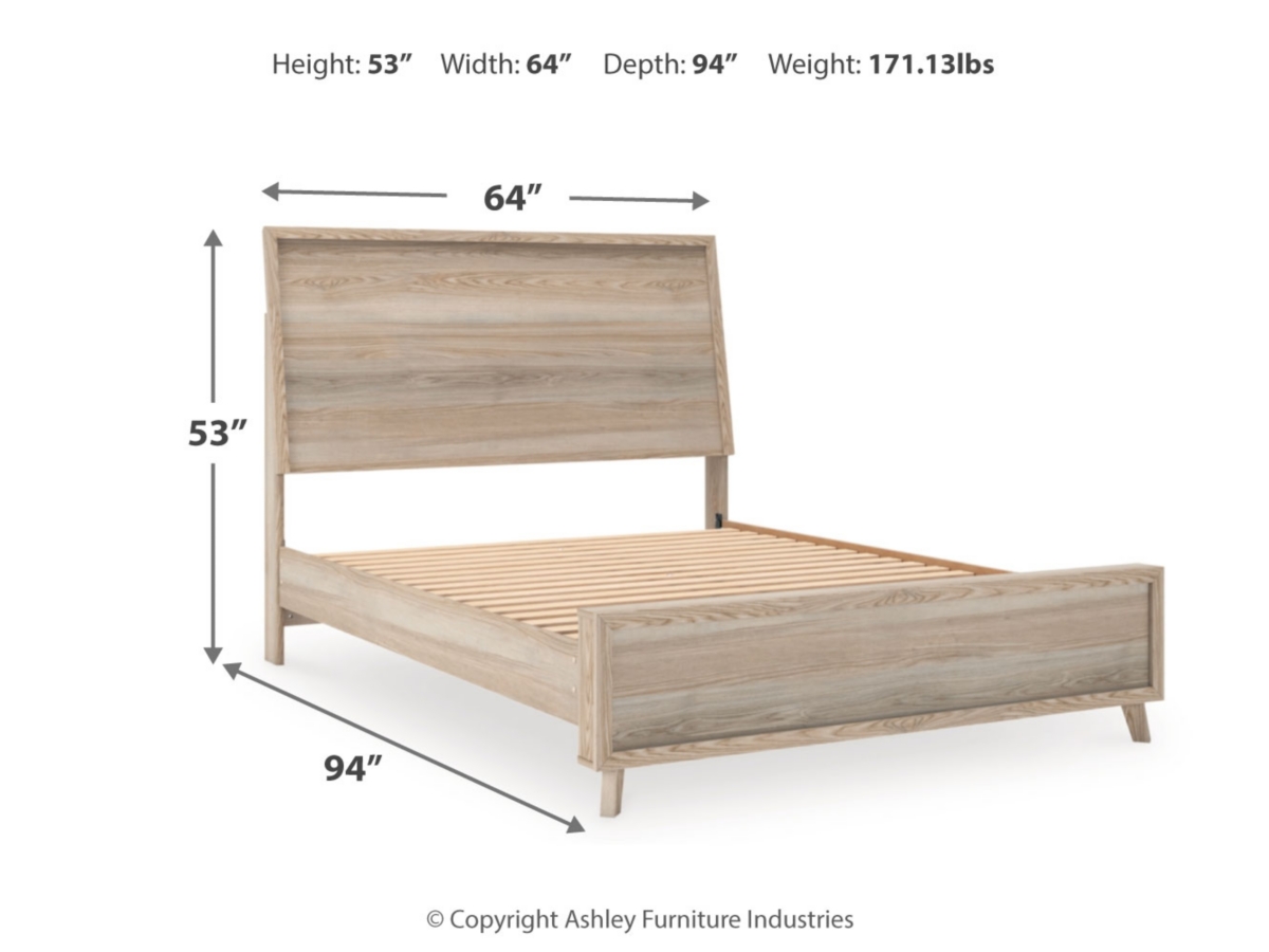 Hasbrick Queen Panel Bed with Framed Panel Footboard | Ashley