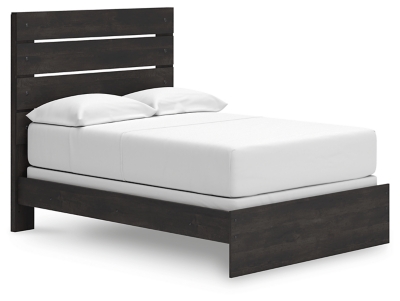 Delmorta Full Panel Bed, Dark Gray, grid