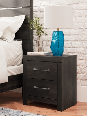 Delmorta Nightstand, Dark Gray, rollover
