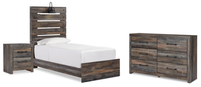 Drystan Twin Panel Bed with Dresser and Nightstand, Multi