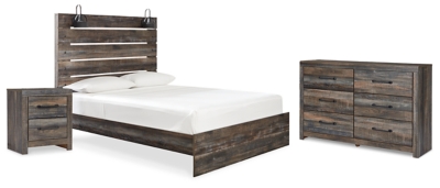 Drystan Queen Panel Bed with Dresser and Nightstand, Multi