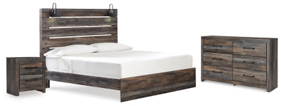 Drystan King Panel Bed with Dresser and Nightstand, Multi