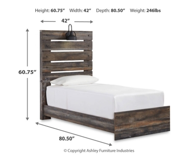 Drystan Twin Panel Bed with 4 Storage Drawers, Multi, large