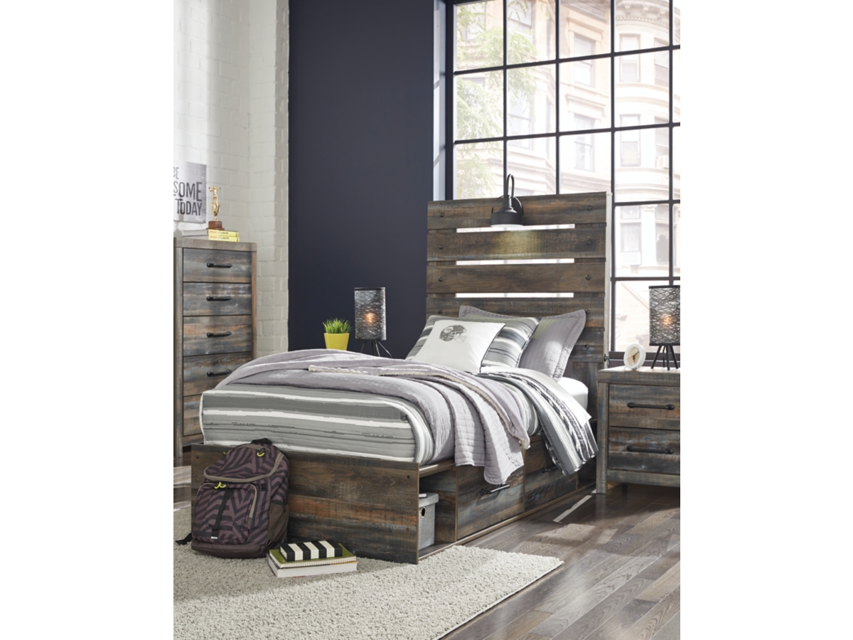 Drystan Panel Bed with 2 Drawer Storage - Multi Drystan Panel Bed with 2 Drawer Storage - Multi
