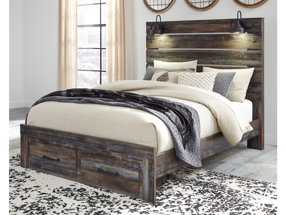 Drystan Panel Bed with 2 Drawer Storage - Multi Drystan Panel Bed with 2 Drawer Storage - Multi