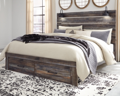 Drystan King Panel Bed with 2 Storage Drawers, Multi, large