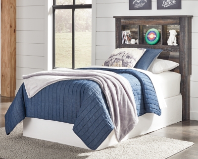 Drystan Twin Bookcase Bed with 4 Storage Drawers