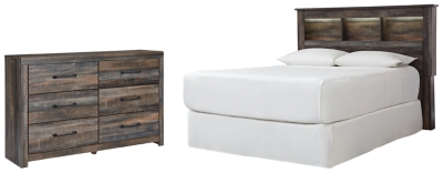 APG-B211QBHD Drystan Queen/Full Bookcase Headboard Bed with Dre sku APG-B211QBHD