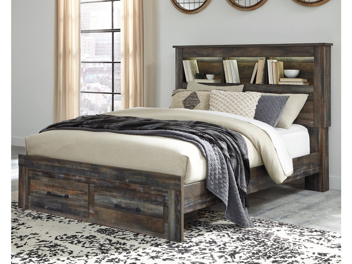 Drystan Bookcase Bed with 2 Drawer Storage - Multi