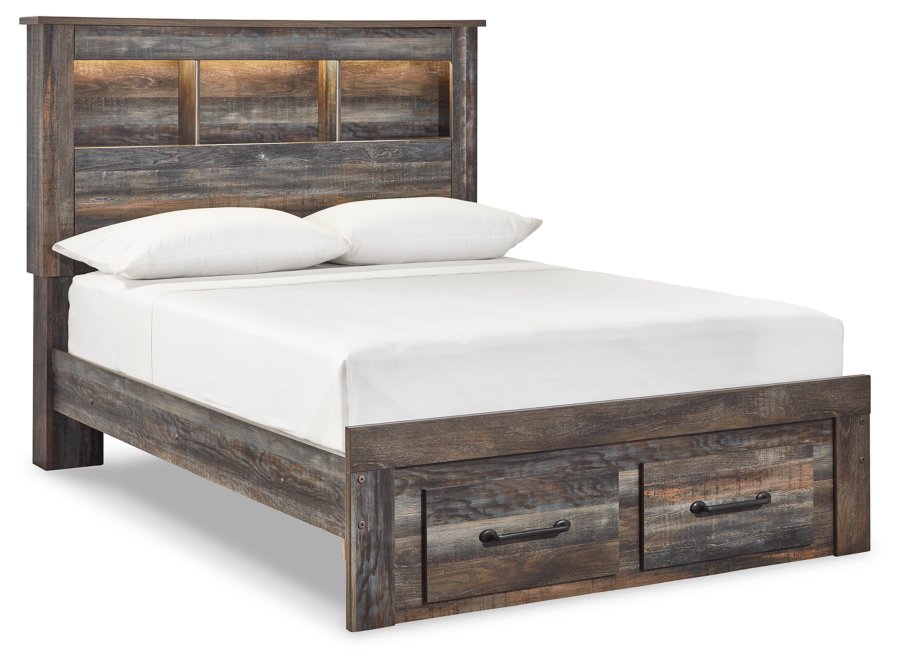 Cama con almacenamiento tipo librero, cómoda y buró Drystan - image 6