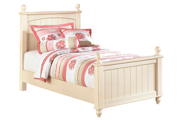 Cottage Retreat Twin Poster Bed Ashley, Cream Twin Bed Frame