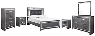 Lodanna Full Panel Bed with Mirrored Dresser, Chest and 2 Nightstands, , large