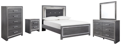 Lodanna Full Panel Bed with Mirrored Dresser, Chest and Nightstand, , large