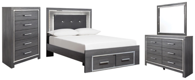 APG-B214FPS6 Lodanna Full Panel Bed with 2 Storage Drawers with sku APG-B214FPS6