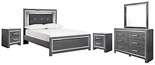 Lodanna Full Panel Bed with Mirrored Dresser and 2 Nightstands, , large