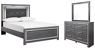Lodanna Full Panel Bed with Mirrored Dresser, , large