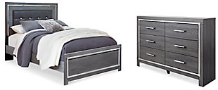Lodanna Queen Panel Bed with Dresser, Gray, rollover