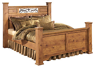 Bittersweet Queen Poster Bed, Light Brown, large