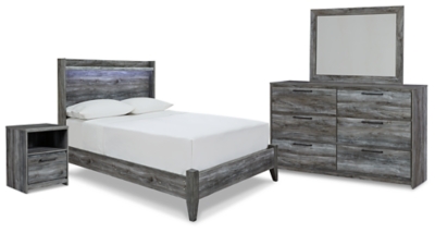 APG-B221-6FPB Baystorm Full Panel Bed with Mirrored Dresser and  sku APG-B221-6FPB