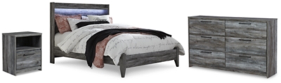 Baystorm Queen Panel Bed with Dresser and Nightstand, Gray, large