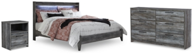 Baystorm King Panel Bed with Dresser and Nightstand, Gray, large