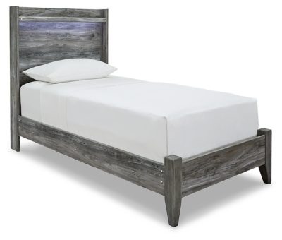 Baystorm Twin Panel Bed with Mirrored Dresser and Nightstand