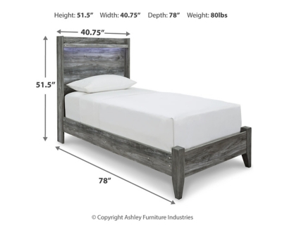 Baystorm Twin Panel Bed with Mirrored Dresser and Nightstand
