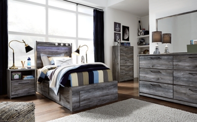 Baystorm full panel bed with 4 storage drawers discount