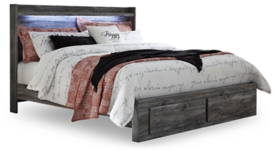 Baystorm King Panel Bed with 2 Storage Drawers with Mirrored Dresser, and Nightstand image 3