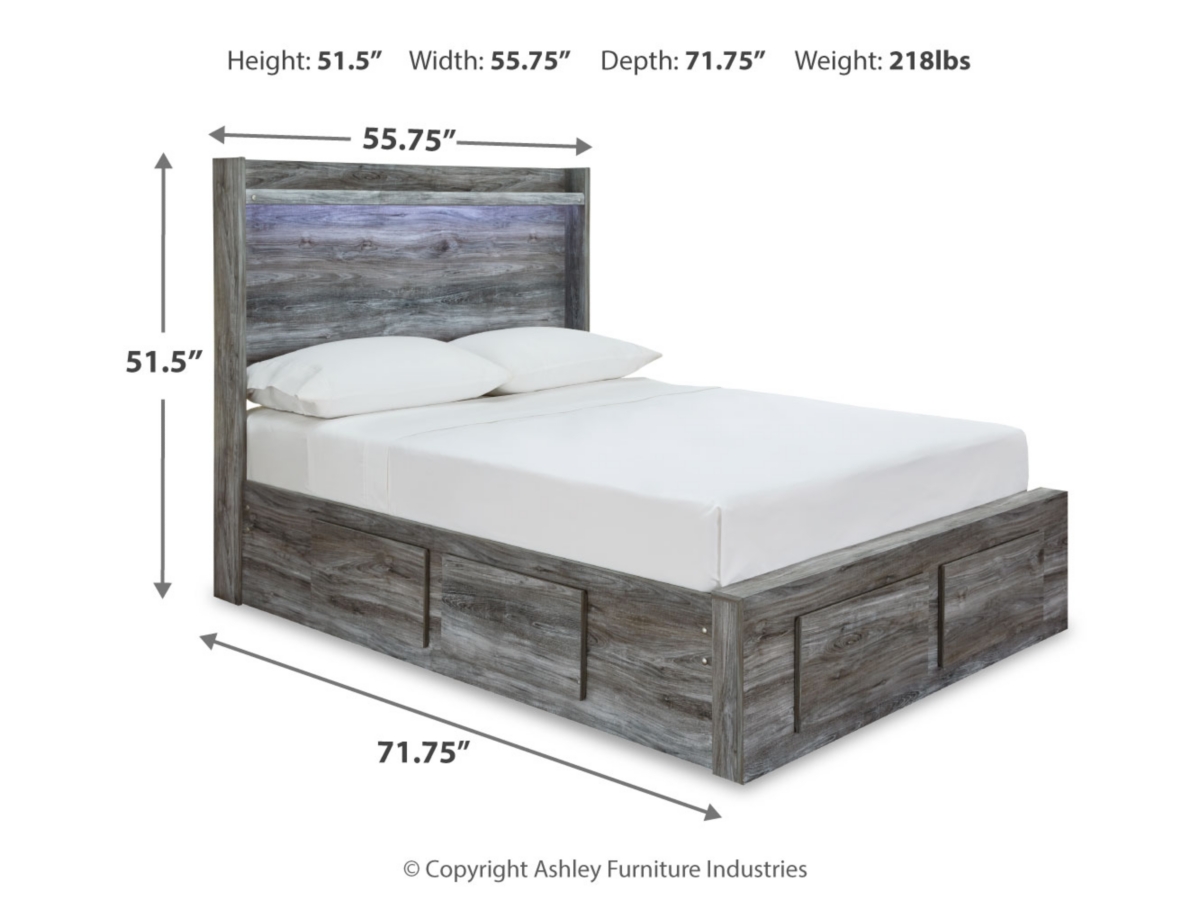 Baystorm Panel Bed with 6 Drawer Storage - Gray Baystorm Panel Bed with 6 Drawer Storage - Gray