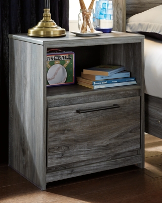 Baystorm 21 1 Drawer Charging Nightstand, Gray