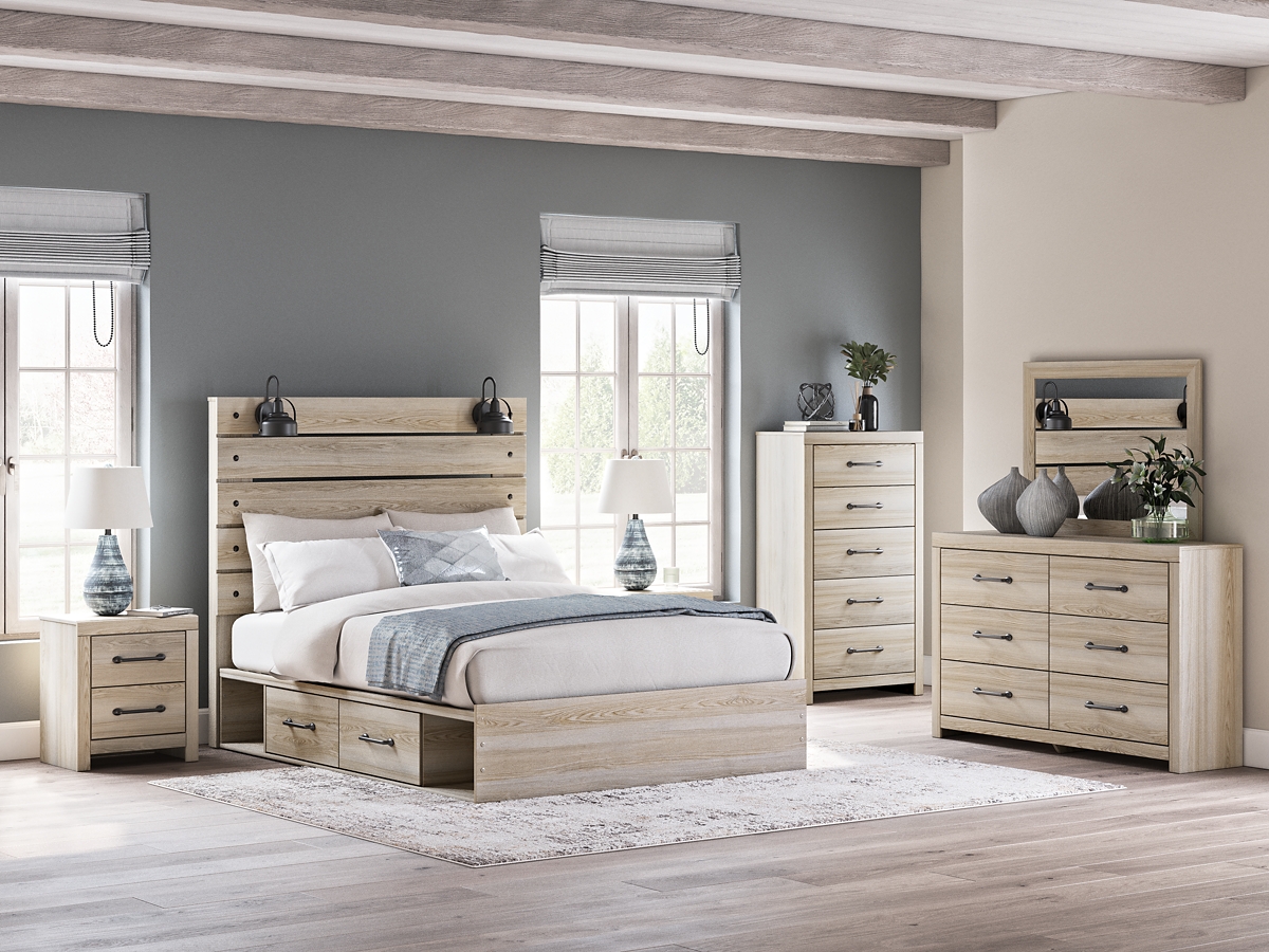Senbry Queen Panel Bed with 4 Storage Drawers and 4 Cubbies | Ashley