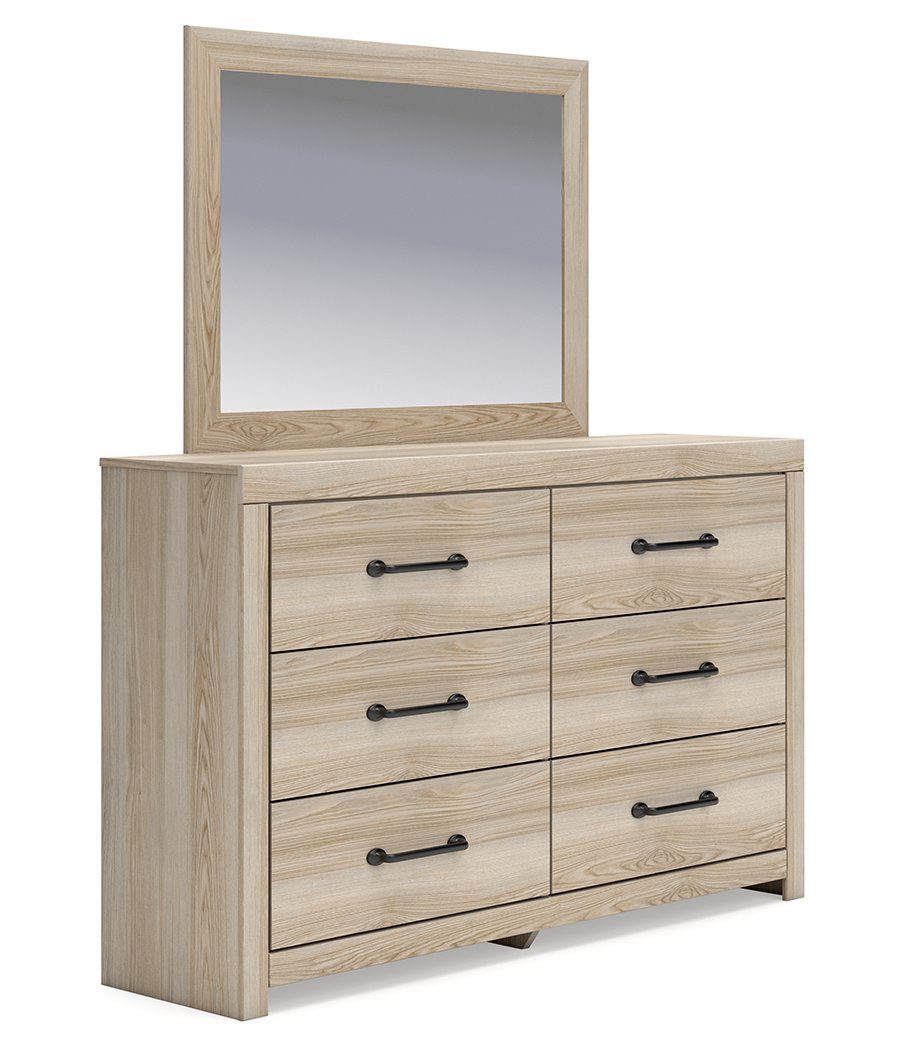 Senbry Queen Panel Bed with Storage, Dresser and Mirror - image 3