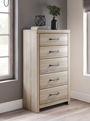 Senbry 5 Drawer Chest of Drawers, Tan