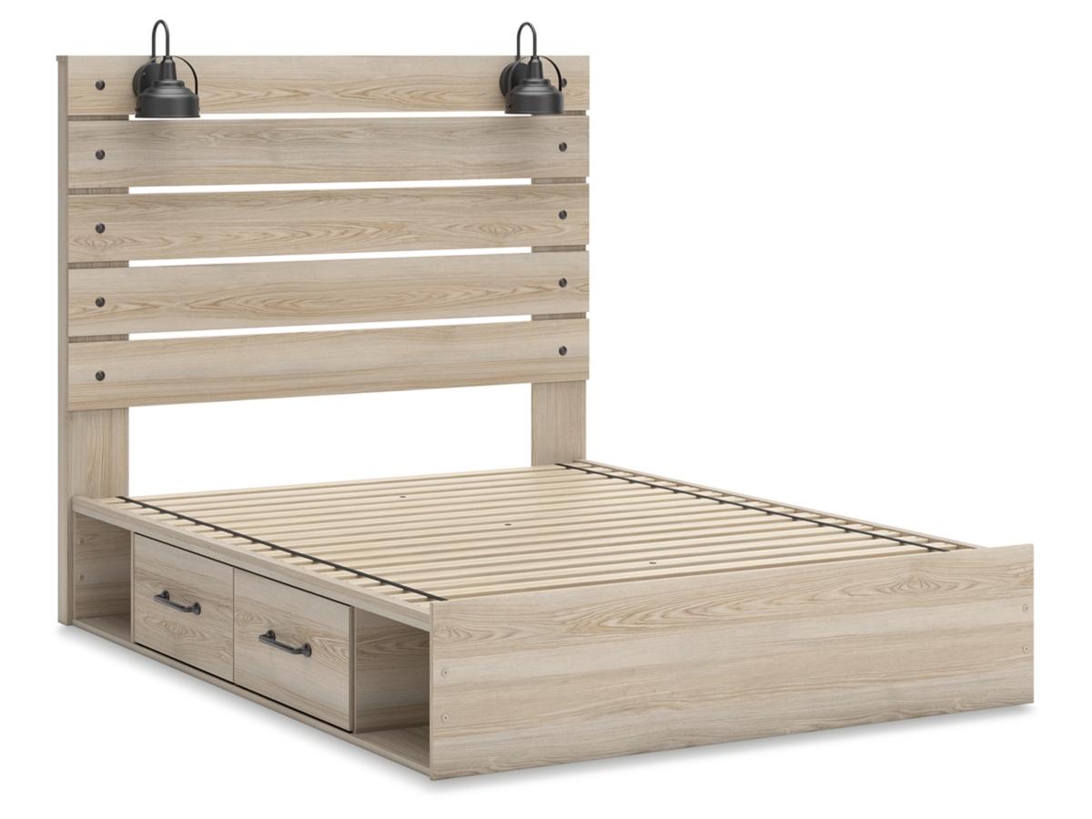 Senbry Queen Panel Bed with 4 Storage Drawers and 4 Cubbies | Ashley