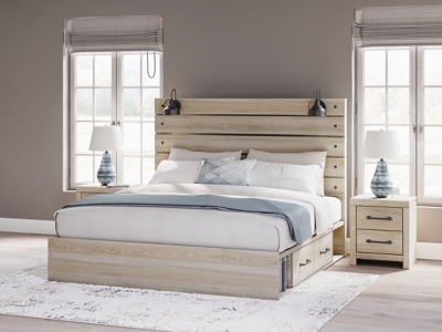 B2252B9 Senbry King Panel Bed with 2 Storage Drawers and 2 sku B2252B9