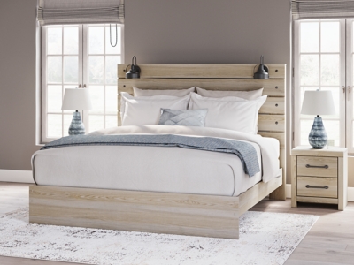 B2252B8 Senbry King Panel Bed, Tan sku B2252B8