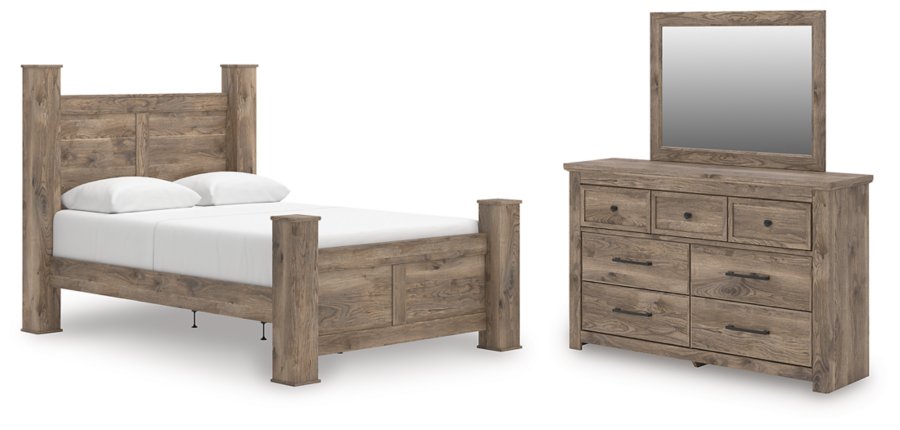 Cama con dosel, cómoda y espejo Queen Keithland - image 1
