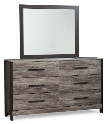 Cazenfeld Queen Panel Bed with Mirrored Dresser Ashley