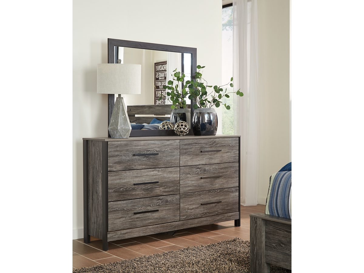 Cazenfeld Full Panel Bed with Mirrored Dresser Ashley