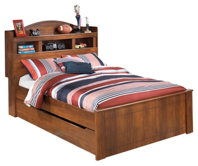 Full Size Bed With Bookcase Headboard, Bookcase Headboard Trundle Bed