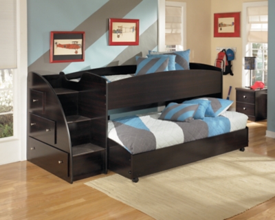 Embrace Loft Bed with Caster and Left Steps, , large