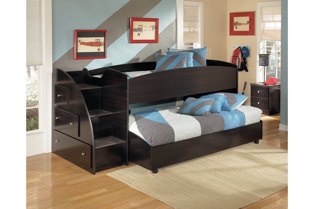 Embrace Loft Bed With Caster And Left Steps Ashley Furniture