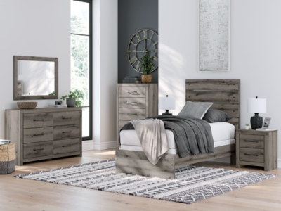 Urbanoore Twin Panel Bed, Brown Gray, large