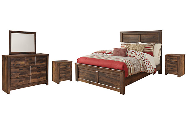 Quinden Queen Panel Bed With Mirrored, Signature Design By Ashley Quinden Panel Headboards