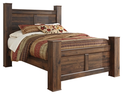 Quinden Queen Poster Bed, Dark Brown, large